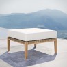 Modway Clearwater Outdoor Patio Teak Wood Ottoman in Gray White - Lifestyle