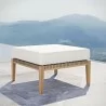 Modway Clearwater Outdoor Patio Teak Wood Ottoman in Gray White - Lifestyle - Modway Clearwater Outdoor Patio Teak Wood Ottoman in Gray White - Lifestyle