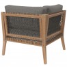 Modway Clearwater Outdoor Patio Teak Wood Corner Chair in Gray Graphite - Back Angle