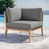 Modway Clearwater Outdoor Patio Teak Wood Corner Chair in Gray Graphite - Lifestyle