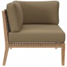 Modway Clearwater Outdoor Patio Teak Wood Corner Chair in Gray Light Brown - Side Angle