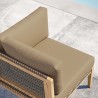 Modway Clearwater Outdoor Patio Teak Wood Corner Chair in Gray Light Brown - Lifestyle