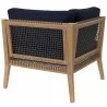 Modway Clearwater Outdoor Patio Teak Wood Corner Chair in Gray Navy - Back Angle - Modway Clearwater Outdoor Patio Teak Wood Corner Chair in Gray Navy - Back Angle