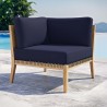 Modway Clearwater Outdoor Patio Teak Wood Corner Chair in Gray Navy - Lifestyle