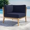 Modway Clearwater Outdoor Patio Teak Wood Corner Chair in Gray Navy - Lifestyle - Modway Clearwater Outdoor Patio Teak Wood Corner Chair in Gray Navy - Lifestyle
