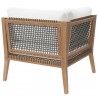 Modway Clearwater Outdoor Patio Teak Wood Corner Chair in Gray White - Back Angle