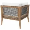Modway Clearwater Outdoor Patio Teak Wood Corner Chair in Gray White - Back Angle - Modway Clearwater Outdoor Patio Teak Wood Corner Chair in Gray White - Back Angle