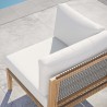 Modway Clearwater Outdoor Patio Teak Wood Corner Chair in Gray White - Lifestyle