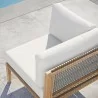 Modway Clearwater Outdoor Patio Teak Wood Corner Chair in Gray White - Lifestyle - Modway Clearwater Outdoor Patio Teak Wood Corner Chair in Gray White - Lifestyle