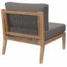 Modway Clearwater Outdoor Patio Teak Wood Armless Chair - Gray Graphite - Back Side Angle