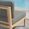 Modway Clearwater Outdoor Patio Teak Wood Armless Chair - Gray Graphite - Lifestyle - Modway Clearwater Outdoor Patio Teak Wood Armless Chair - Gray Graphite - Lifestyle