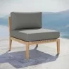 Modway Clearwater Outdoor Patio Teak Wood Armless Chair - Gray Graphite - Lifestyle - Modway Clearwater Outdoor Patio Teak Wood Armless Chair - Gray Graphite - Lifestyle