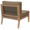 Modway Clearwater Outdoor Patio Teak Wood Armless Chair in Gray Light Brown - Back Side Angle
