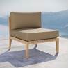 Modway Clearwater Outdoor Patio Teak Wood Armless Chair in Gray Light Brown - Lifestyle