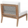 Modway Clearwater Outdoor Patio Teak Wood Armless Chair - Gray White - Back Side Angle