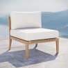 Modway Clearwater Outdoor Patio Teak Wood Armless Chair - Gray White - Lifestyle