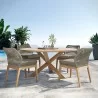 Modway Wellspring 5-Piece Outdoor Patio Teak Wood Dining Set in Light Gray Greige - Lifestyle - Modway Wellspring 5-Piece Outdoor Patio Teak Wood Dining Set in Light Gray Greige - Lifestyle
