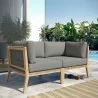 Modway Clearwater Outdoor Patio Teak Wood Loveseat in Gray Graphite - Lifestyle - Modway Clearwater Outdoor Patio Teak Wood Loveseat in Gray Graphite - Lifestyle