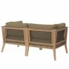Modway Clearwater Outdoor Patio Teak Wood Loveseat in Gray Light Brown - Back Side Angle - Modway Clearwater Outdoor Patio Teak Wood Loveseat in Gray Light Brown - Back Side Angle