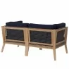Modway Clearwater Outdoor Patio Teak Wood Loveseat in Gray Navy - Back Side Angle - Modway Clearwater Outdoor Patio Teak Wood Loveseat in Gray Navy - Back Side Angle
