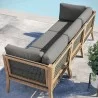 Modway Clearwater Outdoor Patio Teak Wood Sofa in Gray Graphite - Lifestyle - Modway Clearwater Outdoor Patio Teak Wood Sofa in Gray Graphite - Lifestyle
