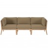 Modway Clearwater Outdoor Patio Teak Wood Sofa in Gray Light Brown - Front Angle