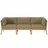 Modway Clearwater Outdoor Patio Teak Wood Sofa in Gray Light Brown - Front Angle - Modway Clearwater Outdoor Patio Teak Wood Sofa in Gray Light Brown - Front Angle