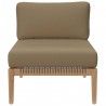Modway Clearwater Outdoor Patio Teak Wood Sofa in Gray Light Brown - Armless Chair in Front Angle