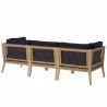 Modway Clearwater Outdoor Patio Teak Wood Sofa in Gray Navy - Back Side Angle - Modway Clearwater Outdoor Patio Teak Wood Sofa in Gray Navy - Back Side Angle
