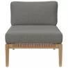 Modway Clearwater Outdoor Patio Teak Wood 4-Piece Sectional Sofa - Gray Graphite - Armless Chair in Front Angle - Modway Clearwater Outdoor Patio Teak Wood 4-Piece Sectional Sofa - Gray Graphite - Armless Chair in Front Angle