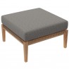 Modway Clearwater Outdoor Patio Teak Wood 4-Piece Sectional Sofa - Gray Graphite - Ottoman in Front Side Angle