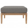 Modway Clearwater Outdoor Patio Teak Wood 4-Piece Sectional Sofa - Gray Graphite - Ottoman in Front Angle