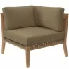 Modway Clearwater Outdoor Patio Teak Wood 6-Piece Sectional Sofa - Light Brown - Corner Chair in Front Side Angle - Modway Clearwater Outdoor Patio Teak Wood 6-Piece Sectional Sofa - Light Brown - Corner Chair in Front Side Angle