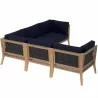 Modway Clearwater Outdoor Patio Teak Wood 5-Piece Sectional Sofa in Gray Navy - Set in Back Side Angle - Modway Clearwater Outdoor Patio Teak Wood 5-Piece Sectional Sofa in Gray Navy - Set in Back Side Angle