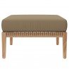 Modway Clearwater Outdoor Patio Teak Wood 6-Piece Sectional Sofa - Light brown - Ottoman in Front Angle