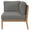 Modway Clearwater Outdoor Patio Teak Wood 6-Piece Sectional Sofa - Gray Graphite - Corner Chair in Side Angle - Modway Clearwater Outdoor Patio Teak Wood 6-Piece Sectional Sofa - Gray Graphite - Corner Chair in Side Angle