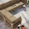 Modway Clearwater Outdoor Patio Teak Wood 6-Piece Sectional Sofa - Gray Light Brown - Lifestyle - Modway Clearwater Outdoor Patio Teak Wood 6-Piece Sectional Sofa - Gray Light Brown - Lifestyle