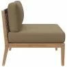 Modway Clearwater Outdoor Patio Teak Wood 6-Piece Sectional Sofa - Gray Light Brown - ArmChair in Side Angle - Modway Clearwater Outdoor Patio Teak Wood 6-Piece Sectional Sofa - Gray Light Brown - ArmChair in Side Angle