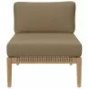 Modway Clearwater Outdoor Patio Teak Wood 6-Piece Sectional Sofa - Gray Light Brown - ArmChair in Front Angle - Modway Clearwater Outdoor Patio Teak Wood 6-Piece Sectional Sofa - Gray Light Brown - ArmChair in Front Angle