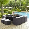 Modway Reversal 11 Piece Outdoor Patio Dining Set - Espresso White - Lifestyle