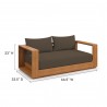 Modway Tahoe Acacia Wood Outdoor Patio Acacia Wood Loveseat