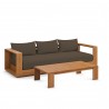 Modway Tahoe 2-Piece Outdoor Patio Acacia Wood Sofa and Coffee Table Set  Side