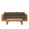 Modway Tahoe 2-Piece Outdoor Patio Acacia Wood Sofa and Coffee Table Set 