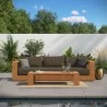 Modway Tahoe 2-Piece Outdoor Patio Acacia Wood Sofa and Coffee Table Set  - Modway Tahoe 2-Piece Outdoor Patio Acacia Wood Sofa and Coffee Table Set 