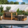 Modway Tahoe 2-Piece Outdoor Patio Acacia Wood Armchair and Ottoman Set