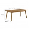Modway Vienna Outdoor Patio Teak Wood Extendable Dining Table 3