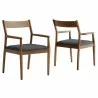 Modway Solara Vegan Leather Wood Dining Armchairs Set of 2 - Modway Solara Vegan Leather Wood Dining Armchairs Set of 2