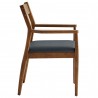 Modway Solara Vegan Leather Wood Dining Armchairs 