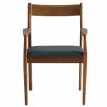 Modway Solara 7-Piece Wood Dining Set with Vegan Leather Armchairs Chair Front