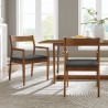 Modway Solara Vegan Leather Wood Dining Armchairs Set of 2